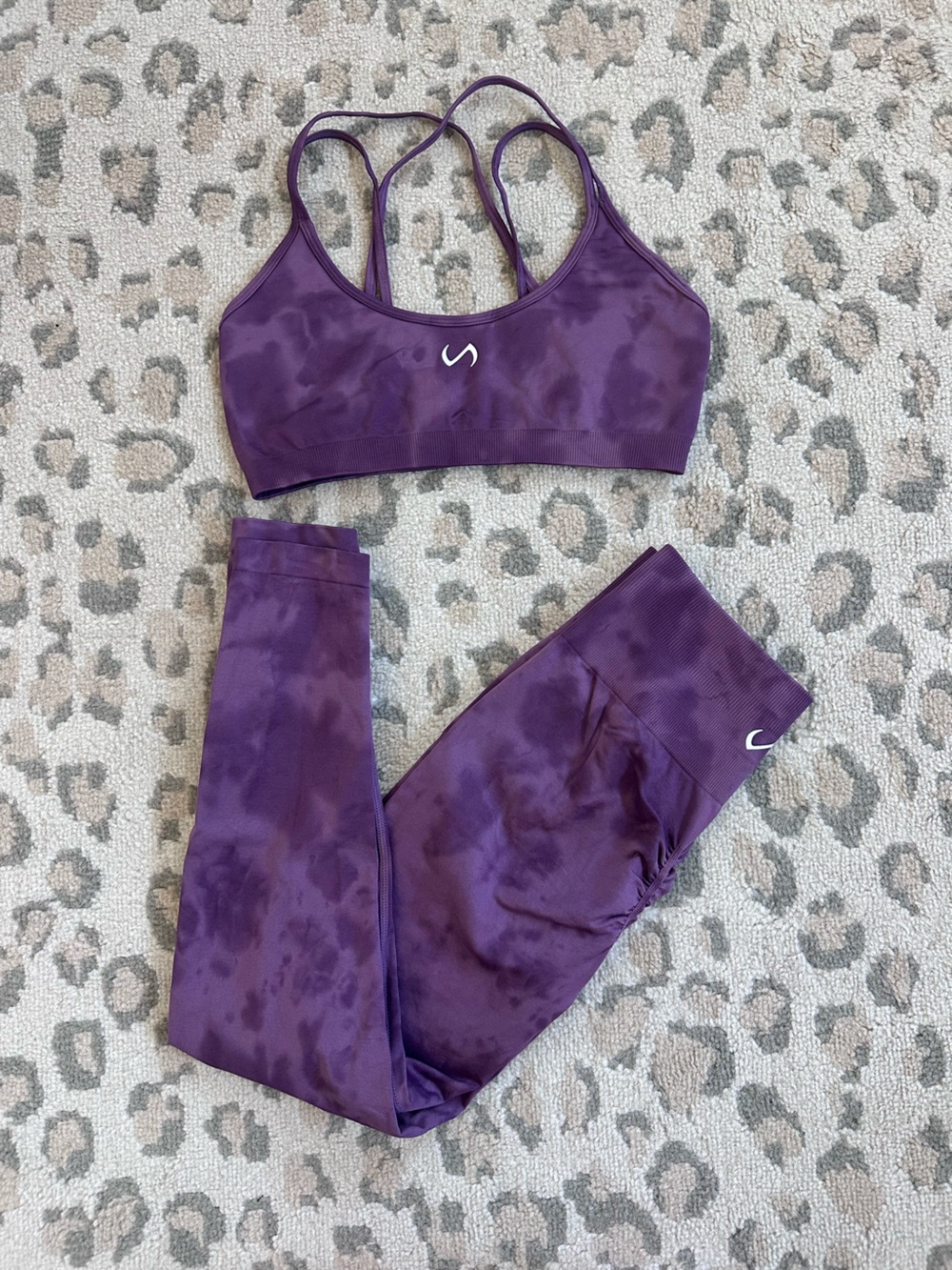 TLF Seamless Purple Cosmic Leggings & Sports Bra